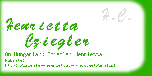 henrietta cziegler business card